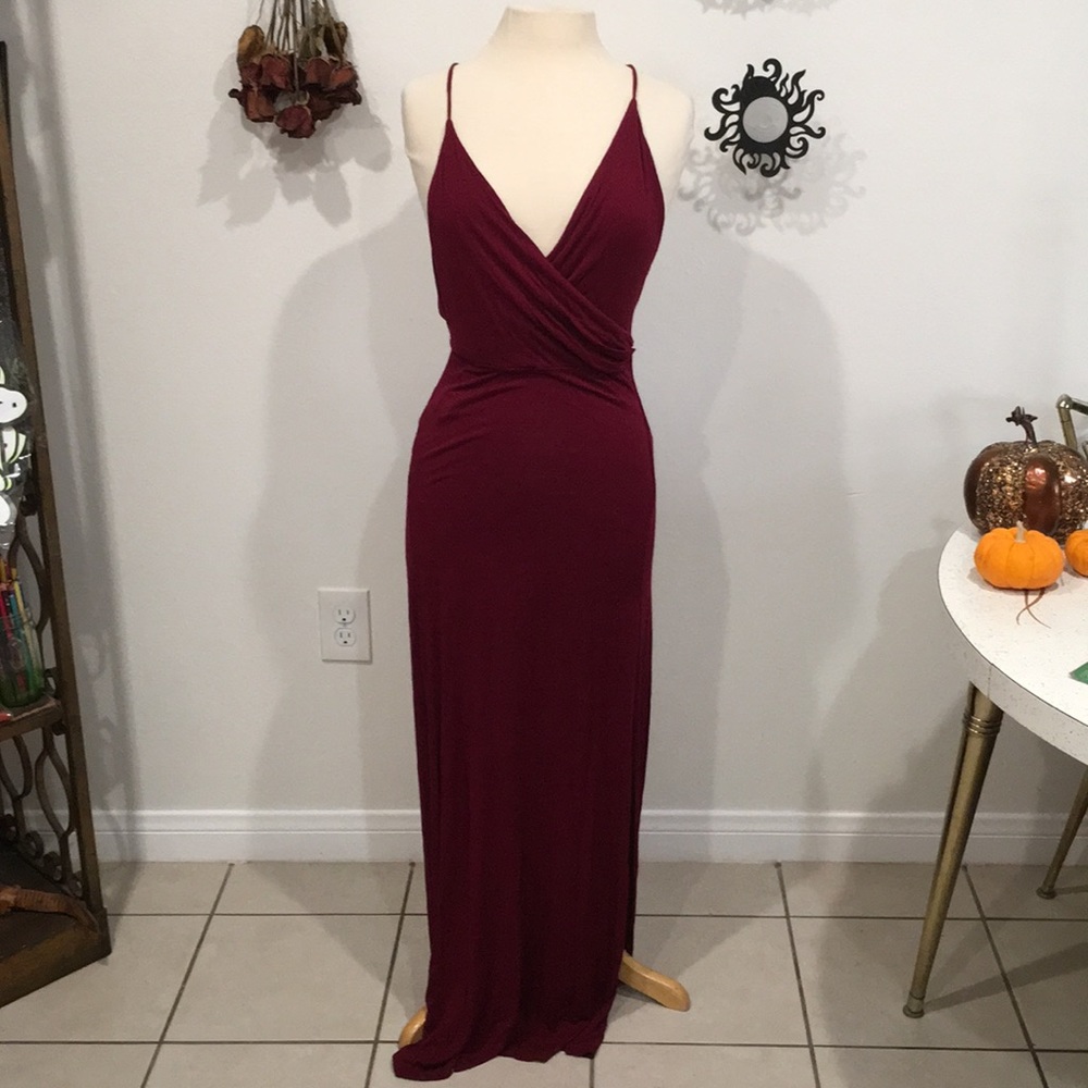 SOLD! LIKE NEW!  Burgundy  Long backless dress